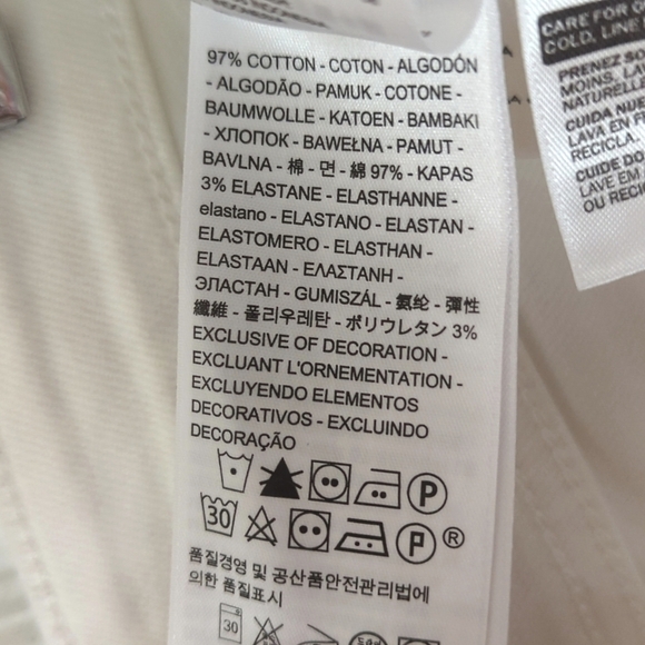 Levi's 711 Classic Low Rise Cropped Lace Up Ankle Cropped Skinny Jeans White 25 - Picture 10 of 16